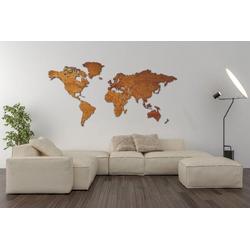 Houten Wereldkaart Groot | Warm Hout - Volledig Duurzaam - Landkaart - 170 x 85 CM - Wanddecoratie - Design - Wereld Kaart - Land Kaart